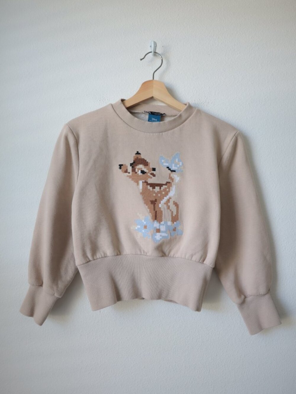 Zara x Disney Classics Cross Stitch Bambi Sweatshirt | S